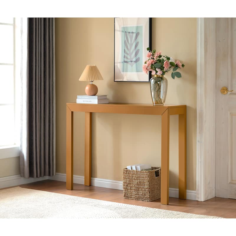 Russell Collection Modern Wood Rectangle Console Table - Honey Mustard