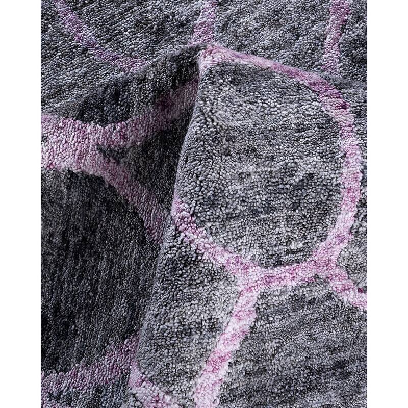 Modern One-of-a-Kind Hand-Knotted Area Rug - Pink, 8' 2" x 10' 1" - 8' 2" x 10' 1"