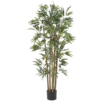 4ft Bamboo Silk Tree - Faux Indoor Plant for Home Decor & Asian Themed Design - 4ft.