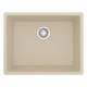 preview thumbnail 24 of 49, Karran Undermount 24.38 in Single Bowl Quartz Kitchen Sink Bisque