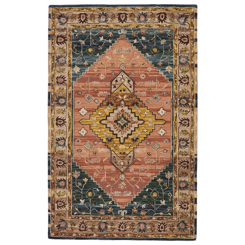 Seraphina Handmade Medallion Pink/ Yellow Area Rug