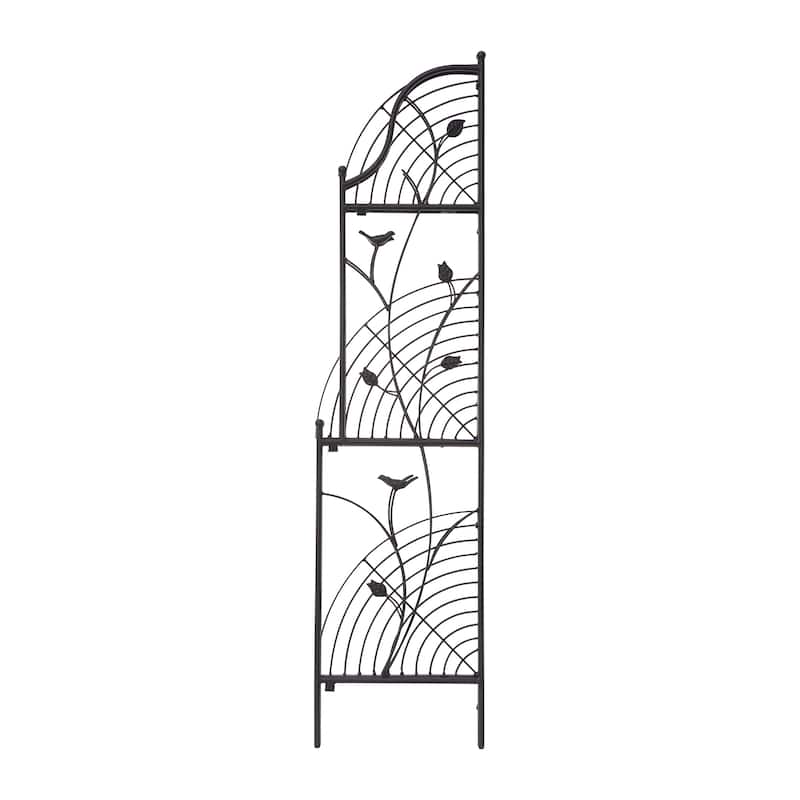 Glitzhome 4-Tiers Multifunctional Metal Corner Plant Shelf Bakers Rack Folding Planter Stands Flower Pot Shelving