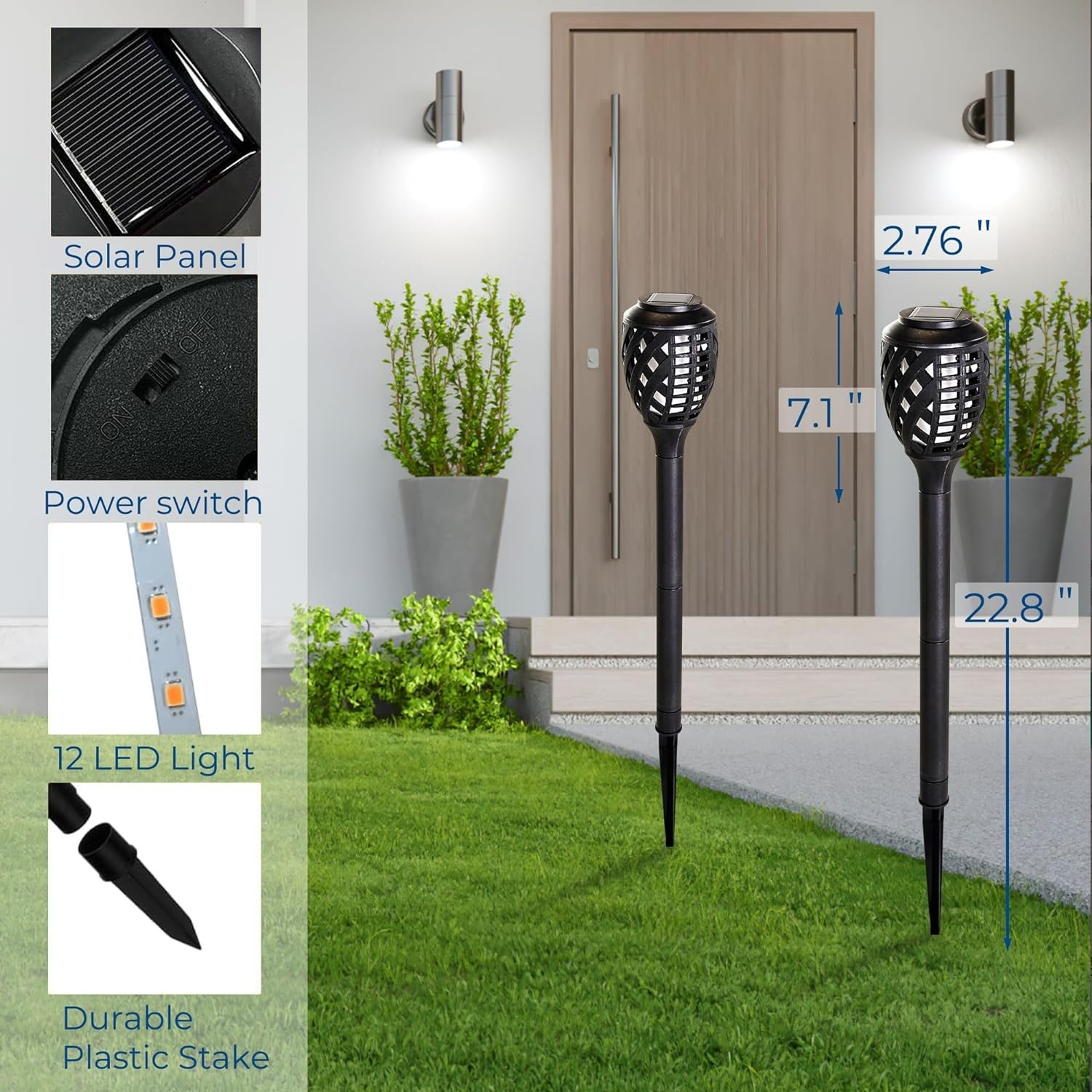 8 Pack Solar Torch Light with Flickering Flame Outdoor Waterproof Garden Solar Ligh for Outside Patio Path Yard Decoration On Sale Bed Bath Beyond 39008913