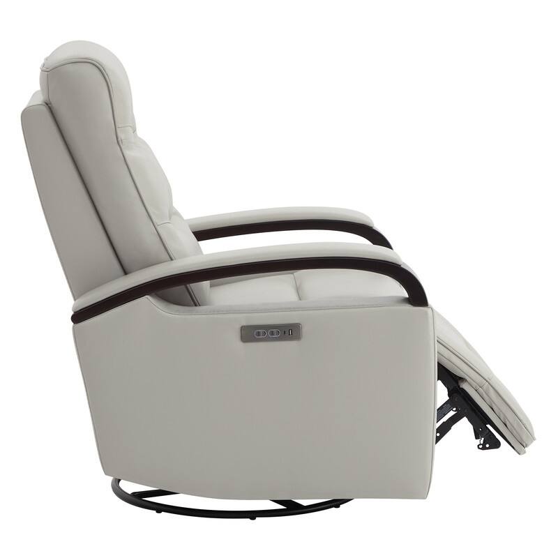 Spruce & Spring Regan Leather Power Recliner Swivel Glider Rocker with Power Headrest