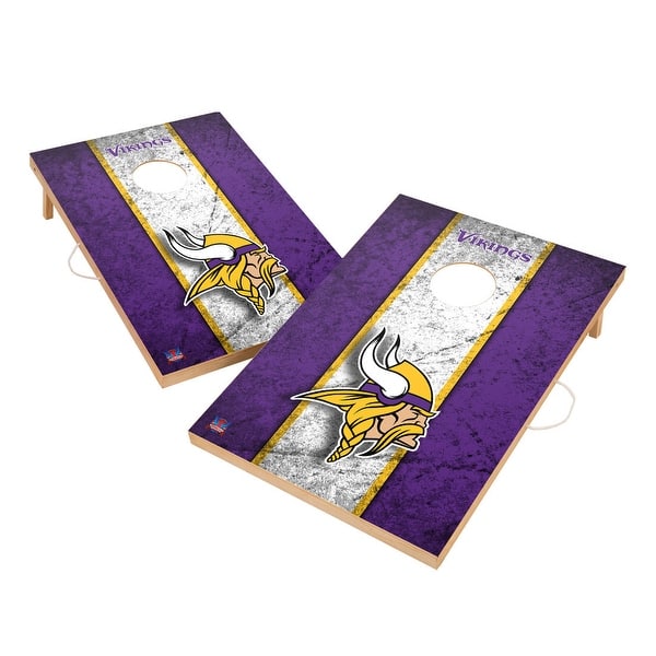 slide 2 of 6, Vintage Minnesota Vikings NFL 2x4 Tailgate Cornhole Boards Include Carrying Case