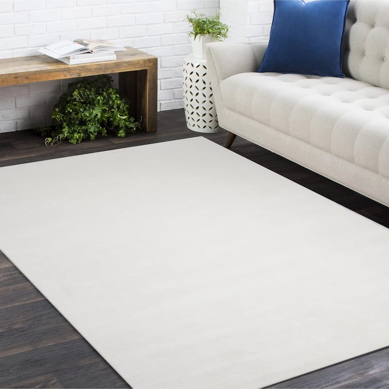 Overton Handmade Modern Contemporary Solid Area Rug