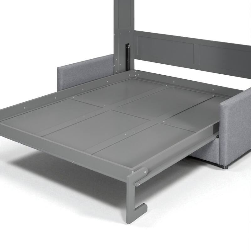 Full/Queen Size Murphy Wall Bed with Sofa Cushion, Pull-Down Foldable Bed with Storage, 600LB Capacity