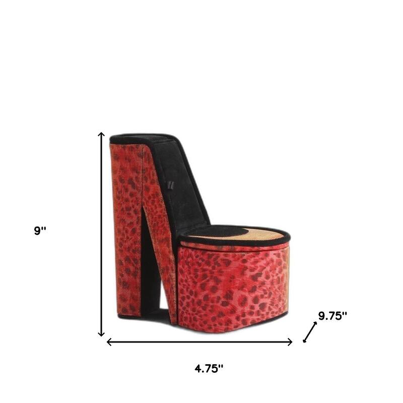 9" Blue And Black Glitter Velvet High Heel Jewelry Box