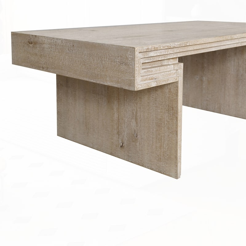 Double-Tier Structure with Rustic Finish Coffee Table
