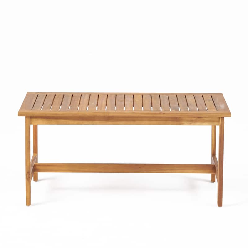 Acacia Wood Conversation Set, Seating Set w/ Slat Panel Design, Weather - Resistant for Gardens & Lawns