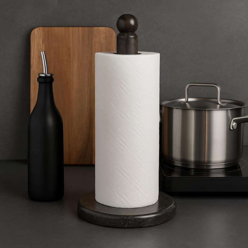 Creative Home Charcoal Marble 12.75"H Deluxe Upright Paper Towel Holder