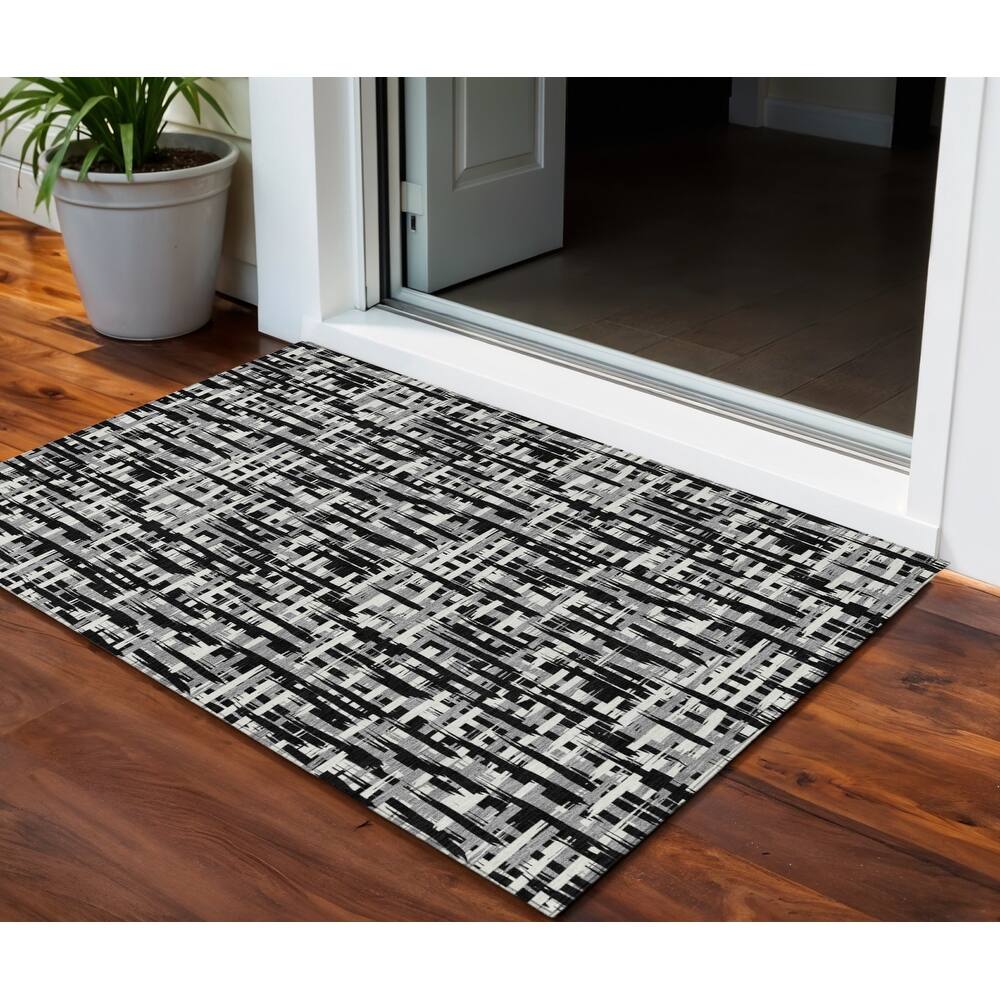 HomeRoots Abstract Transitional Rectangle Outdoor Rug