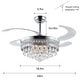 preview thumbnail 10 of 62, 48-Inch Crystal Fandelier with 4 Retractable Blades, Dimmable LED, App and Remote Control - 48 Inches