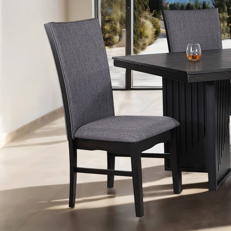 Furniture of America Dorian Modern Black Wood Upholstered Dining Chairs (Set of 2) - Black