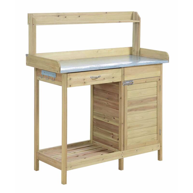 Convenience Concepts Deluxe 1 Drawer Potting Bench with Storage Cabinet and Shelves
