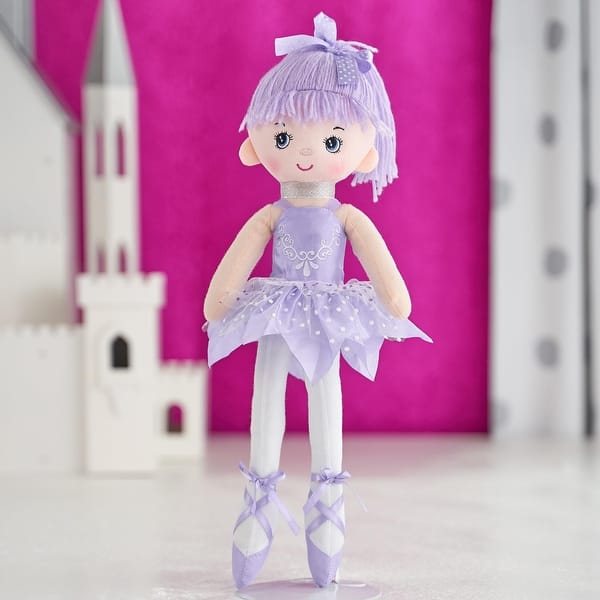 slide 2 of 6, Butterfly Craze Ballerina Dancer Doll 17", Great Gift for Toddlers, Ballet Joy, Purple