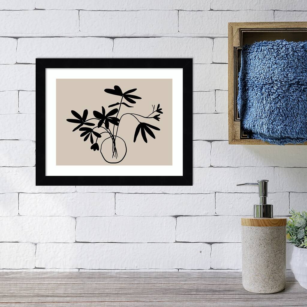 Beige Etchings III Poster by Urban Road Wood Framed Wall Art Print