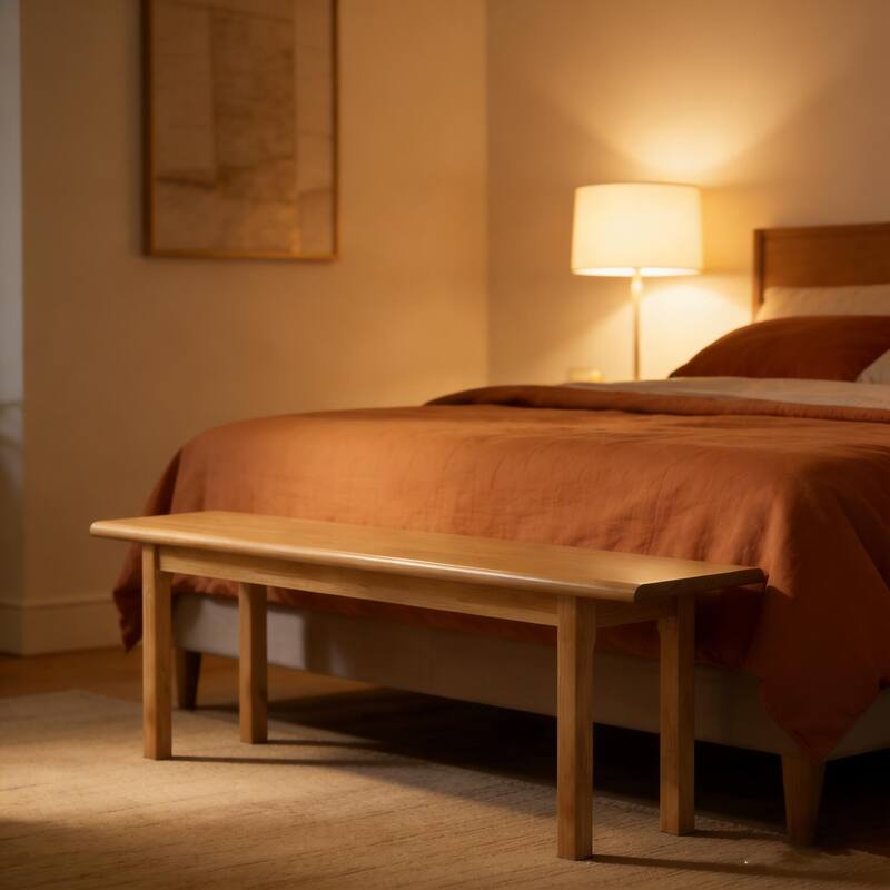 Solid Wood Dining Bench Entryway Bench Farmhouse Kitchen Table Bench