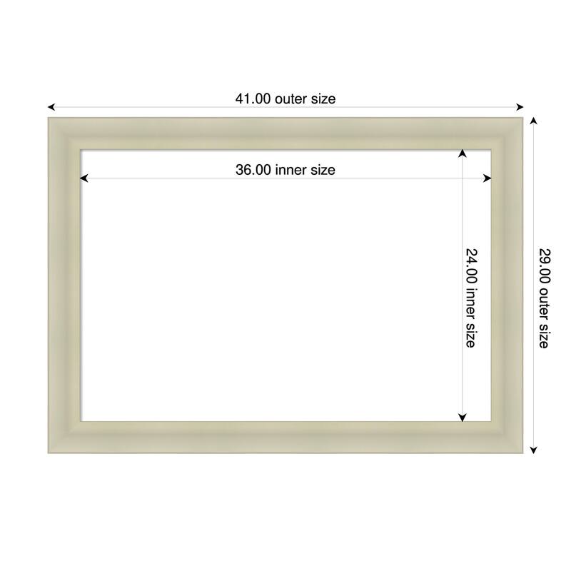 Oliver Framed Dry Erase Magnetic Board - 41 x 29 in - Oliver Warm Silver