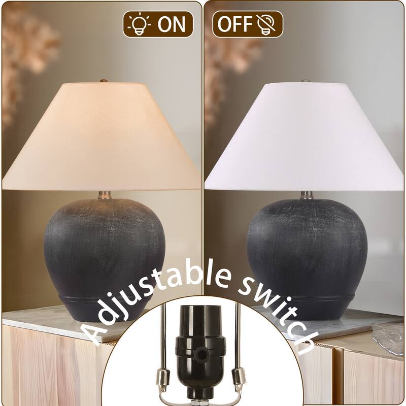 Global Accent Ceramic Table Lamp with Linen Shade