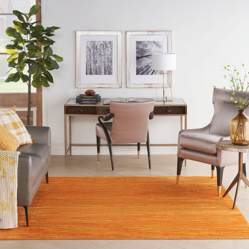 Nourison Modern Solid Indoor/Outdoor Area Rug - 7' Square - Sunburst