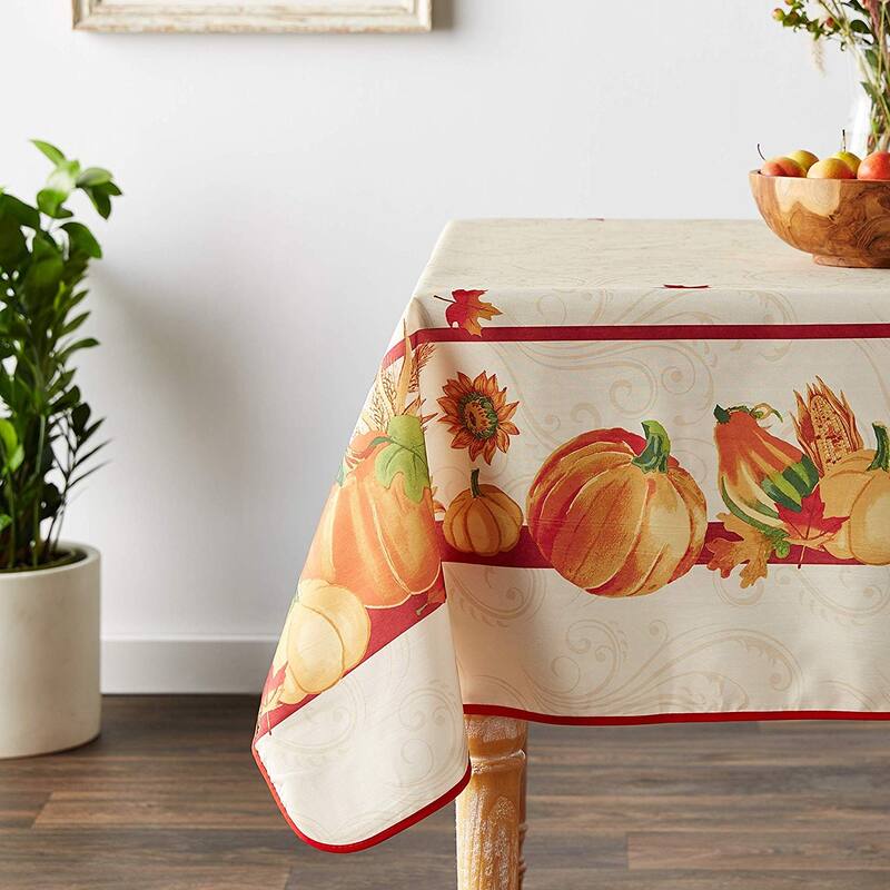 Violet Linen Fall Harvest Thanksgiving Autumn Leaves Sunflowers