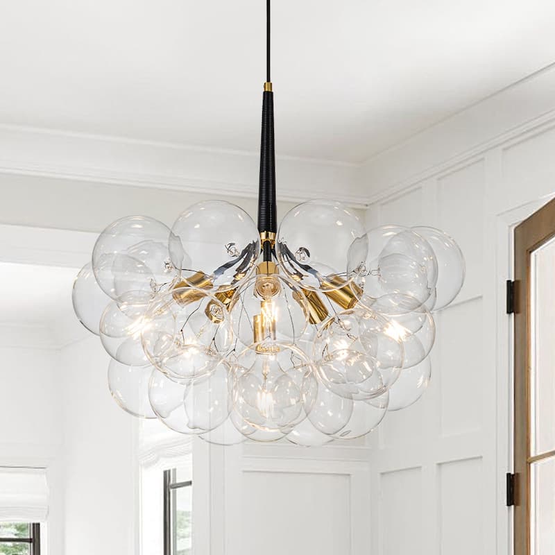 6-Light Modern Glamour Cluster Bubbles Chandelier