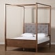 preview thumbnail 8 of 8, Carbon Loft Osoba Modern and Contemporary Platform Canopy Bed-Grey/Walnut Brown