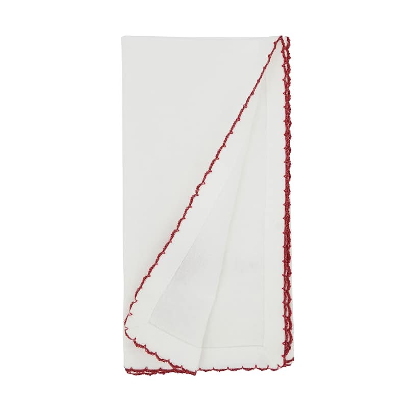 Holiday Harmony Whip Stitch Santa Hat Napkin (Set of 4)