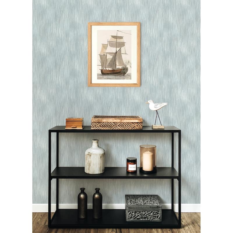 A-Street Prints Largo Turquoise Striated Wallpaper