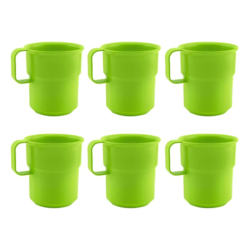 Break-Resistant Plastic Cup Mugs for Coffee, Juice - 8oz Pack of 6