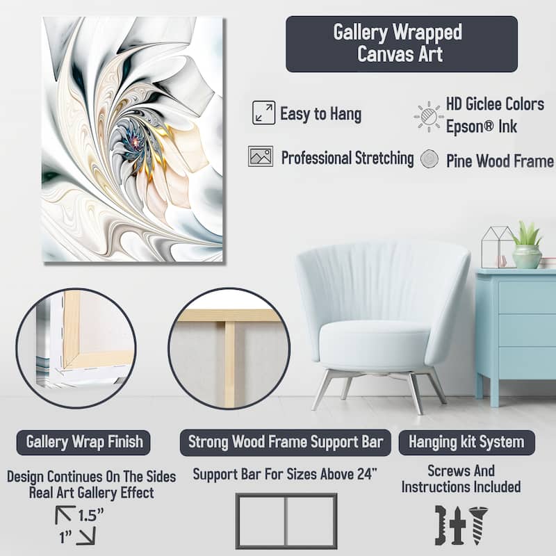 Designart "White Daisies Flowers In Forest" Daisy Wall Art - Traditional Canvas Wall Decor For Home