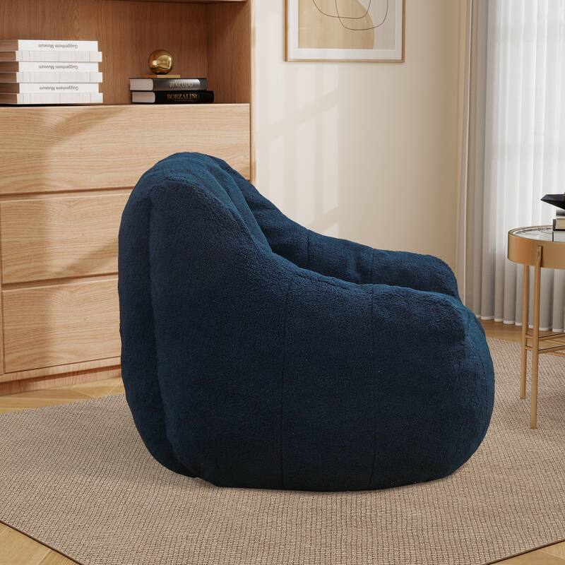 Upholstered Bean Bag Chair,Modern Lazy Floor Sofa Chair