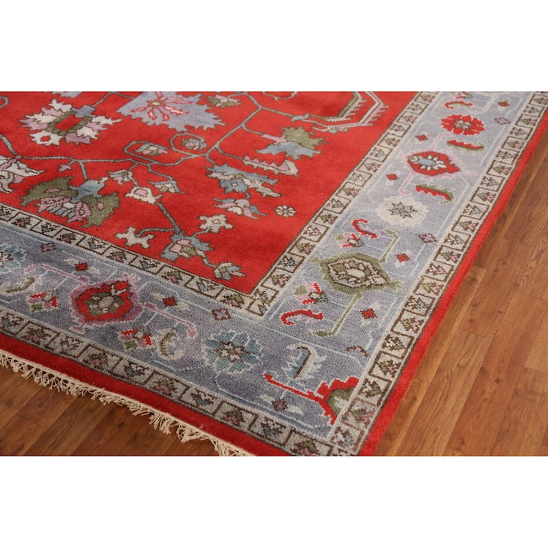 Red Heriz Serapi Indian Area Rug Handmade Wool Carpet - 9'0" x 12'0"