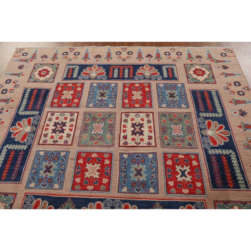 Garden Design Kazak Oriental Traditional Wool Area Rug Hand-knotted - 6'8" x 9'11"