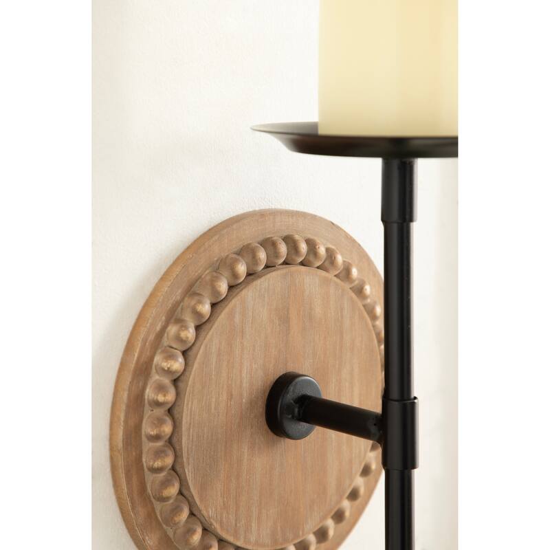 Kate and Laurel Letta Wood/Metal Sconce