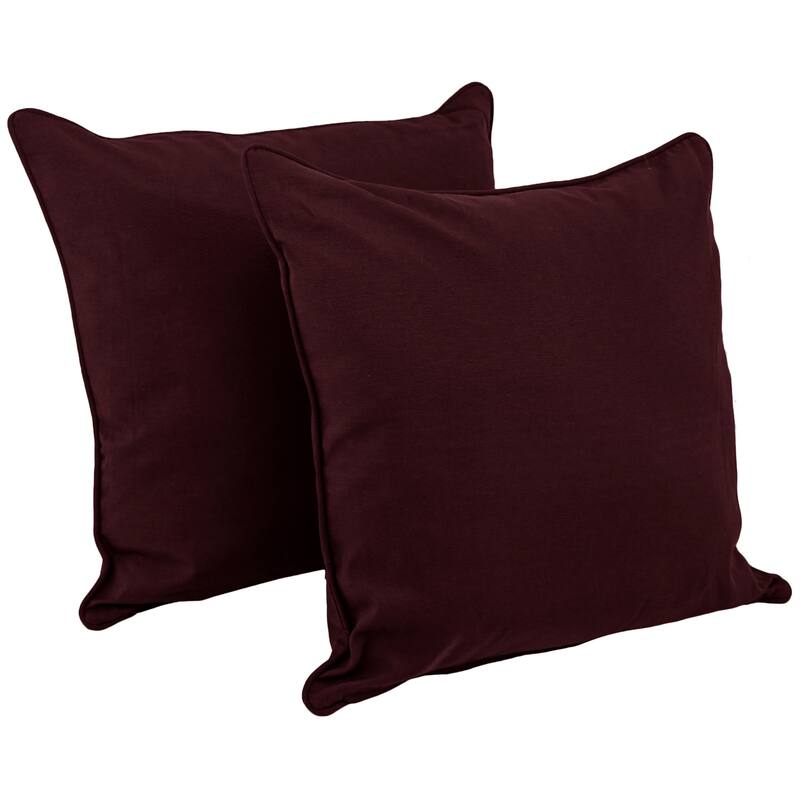 25-inch Corded Twill Throw Pillows (Set of 2) - Burgundy