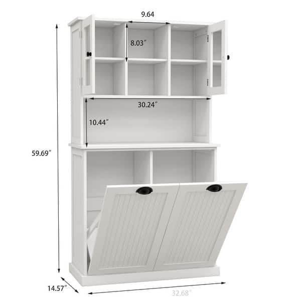 Tall Bathroom Cabinet with 2 Adjustable Shelves