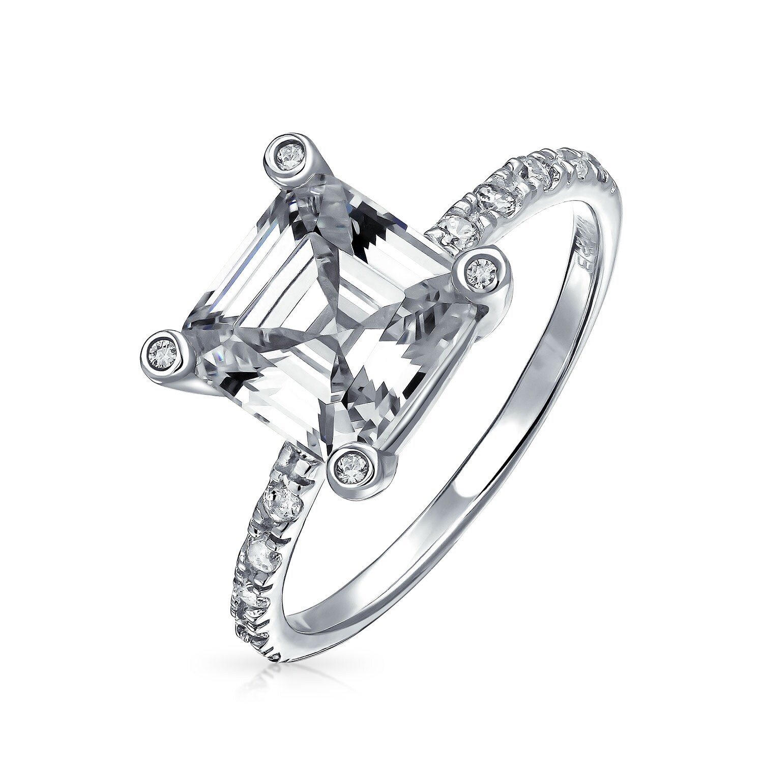925 Sterling Silver Womens Wedding AAA CZ Stone Engagement Bridal Ring Thin Band 925 Sterling Silver Womens Wedding AAA CZ Stone Engagement Bridal Ring Thin Band