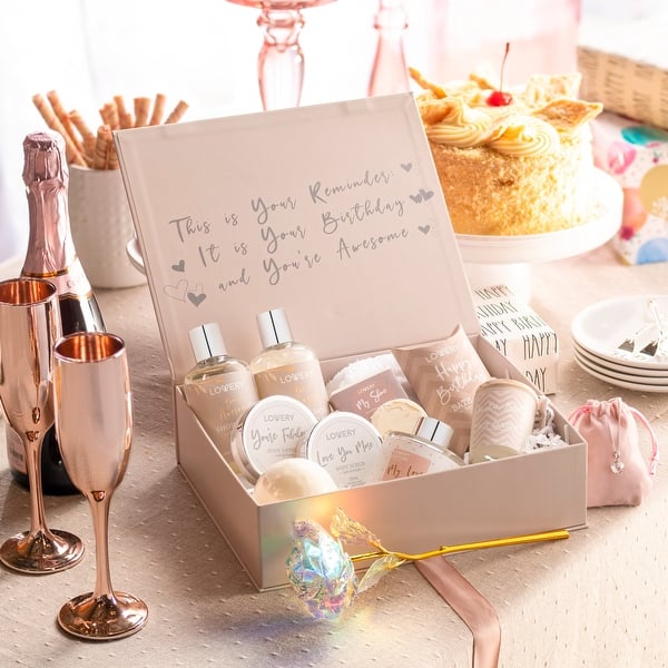Birthday Gift Basket - Bath & Spa Gift Set for Women - Luxury Birthday Spa Gift Box - 15 pc - Bed Bath & Beyond