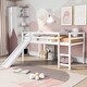 preview thumbnail 1 of 5, Loft Bed with Slide, Multifunctional Design, Twin (White)