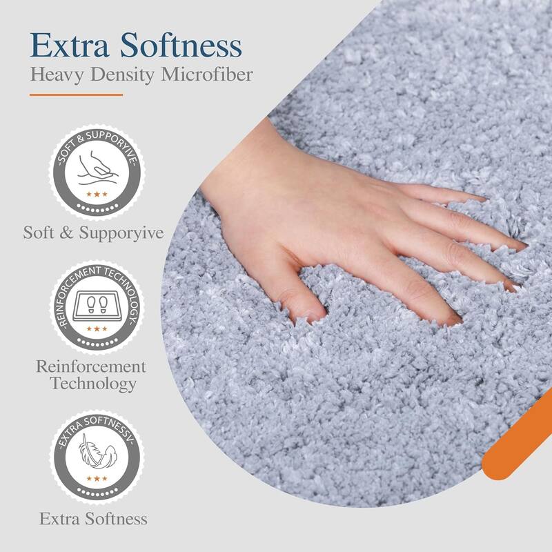 Bathroom Rug Non Slip Bath Mat for Bathroom, Water Absorbent Soft Microfiber Shaggy Bathroom Mat Machine Washable Bath Rug