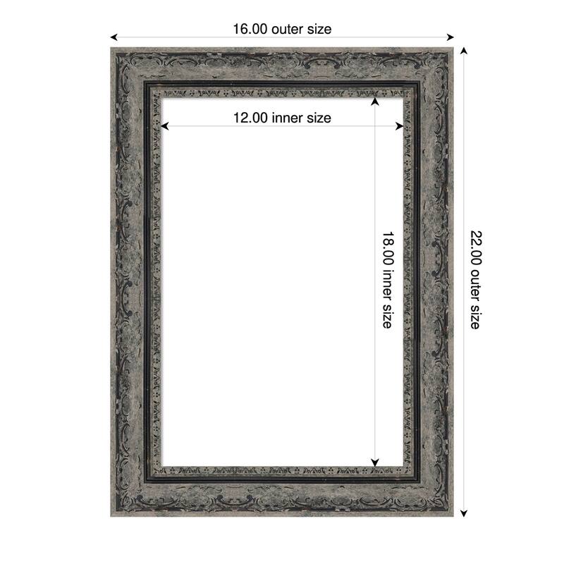 Filigree Framed Dry Erase Magnetic Board - 16 x 22 in - Filigree Matte Black