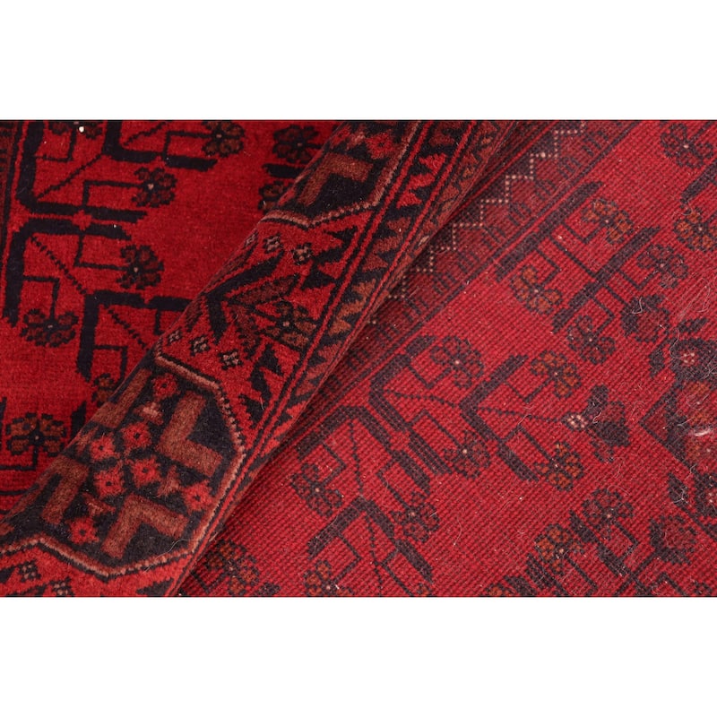 Rustic Biljik Khal Mohammadi Kimberly Red/Black Rug - 4'9'' x 6'6''