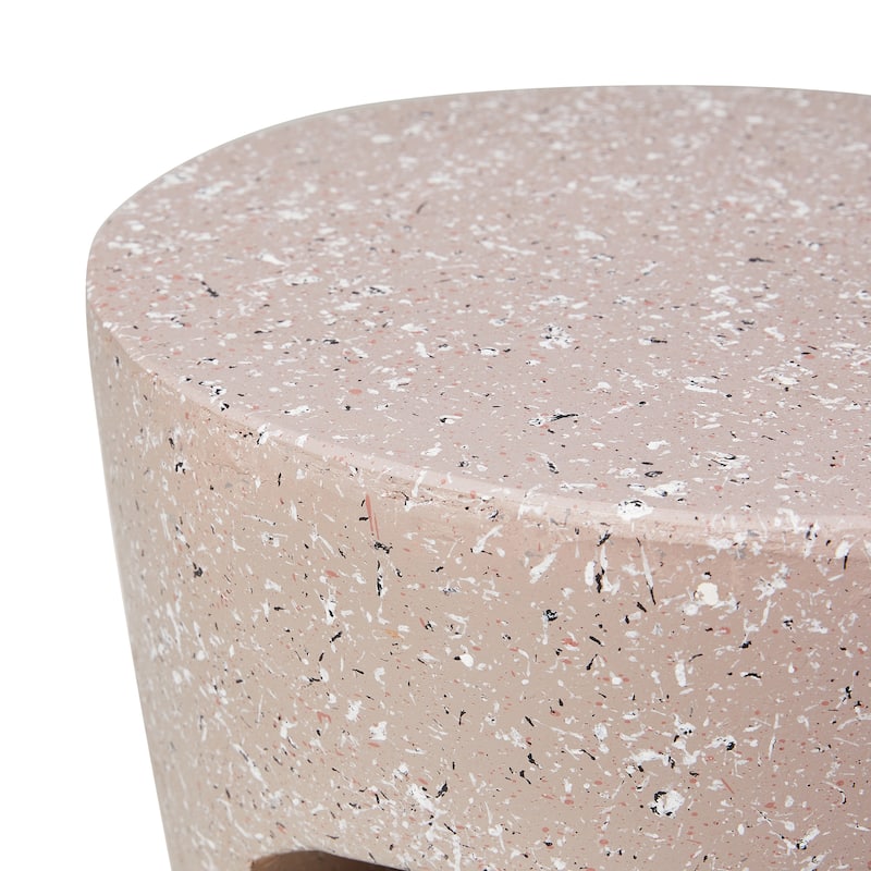 Glitzhome 18"H MGO Faux Concrete Plant Stand Accent Table Garden Stool