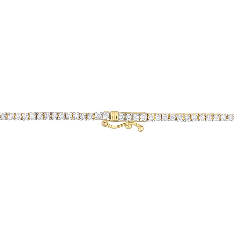 Miadora 2 1/5ct TDW Diamond Tennis Choker Necklace in 14k Yellow Gold, 15 inch