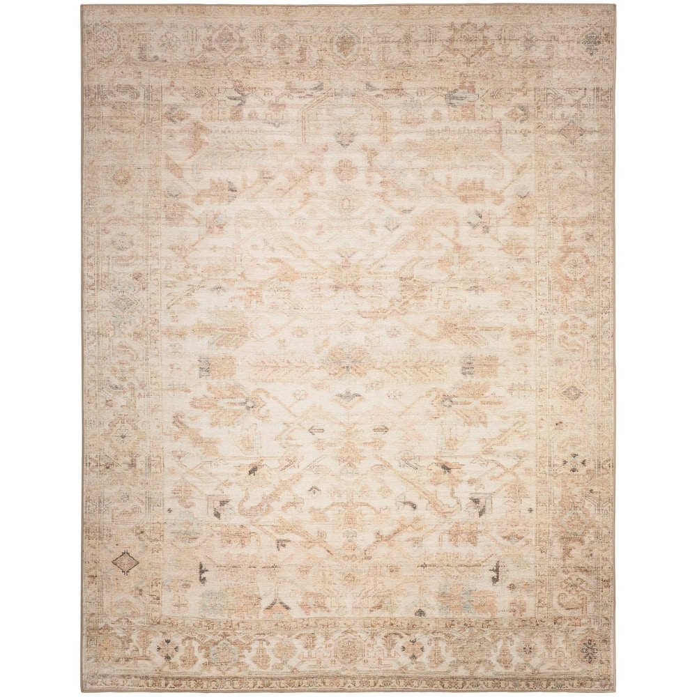 Nourison Vintage Washables Indoor only Beige Persian Area Rug