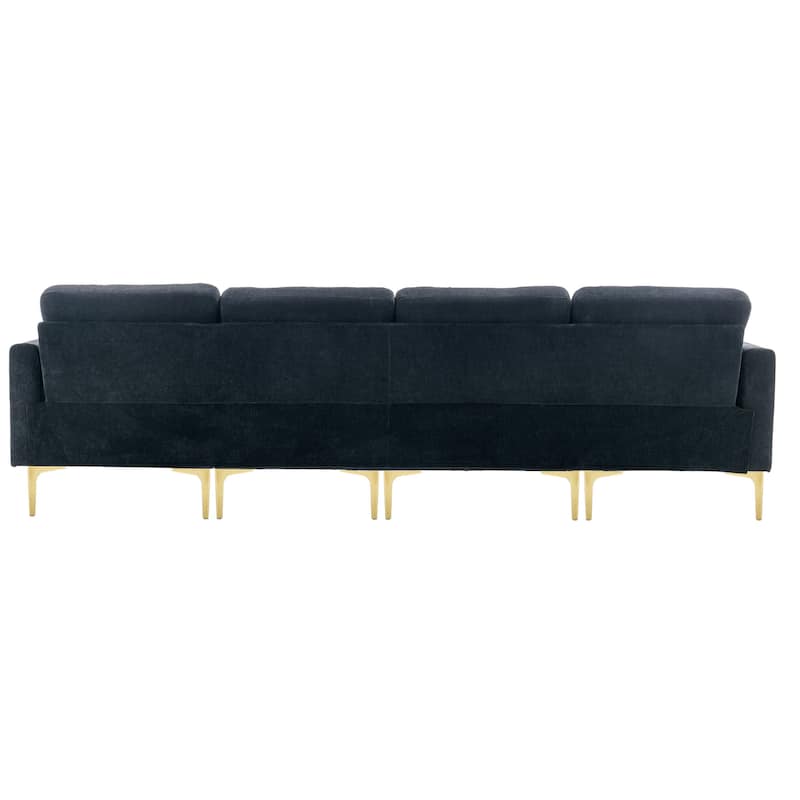 Sectional Sofa Pull-out Sofa Bed, L-shaped Sofa with Movable Ottoman, Cup Holder and 2 USB Ports for Living Room