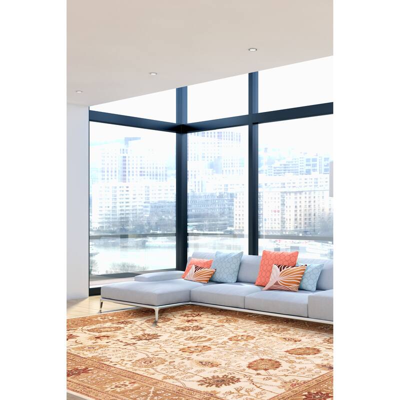 ECARPETGALLERY Hand-knotted Jamshidpour Cream Wool Rug - 8'10 x 11'10