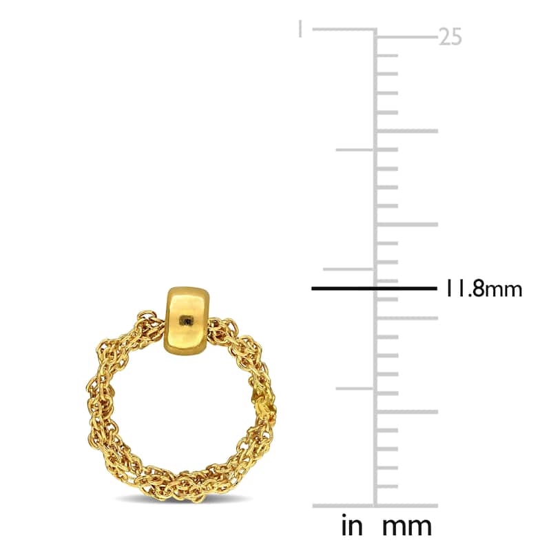 Miadora 2.2mm Curb Link Chain Circle Earrings in Yellow Plated Sterling Silver
